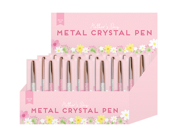 Metal Crystal Pen in Gift Box in 2 Assorted Colours