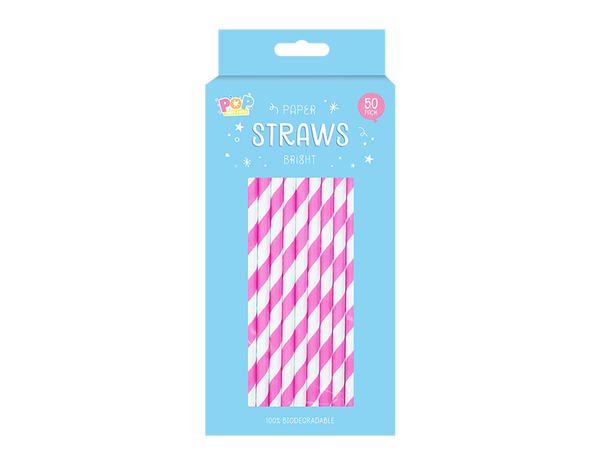 Paper Straws Bright (50 Pack)