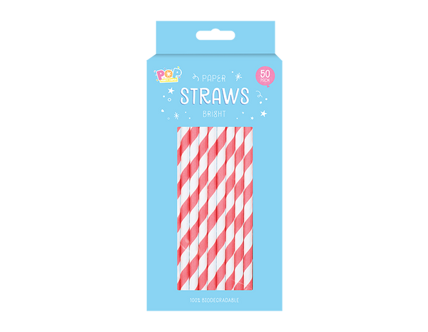 Paper Straws Bright (50 Pack)