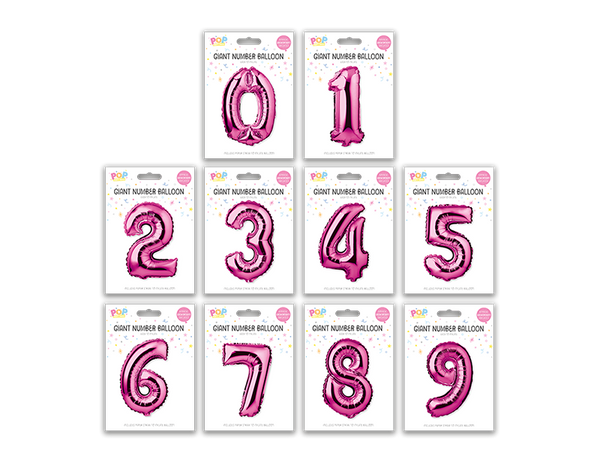 Pink Foil Number Balloon - (65cm)