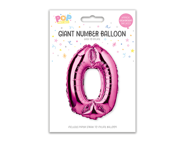 Pink Foil Number Balloon - (65cm)