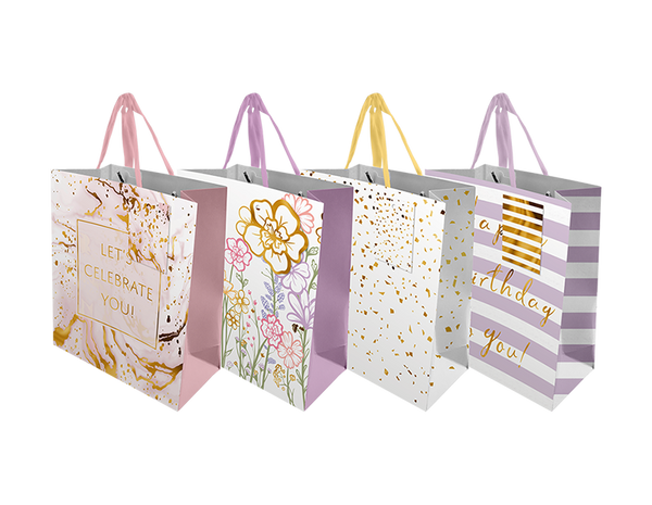 Ladies Large Luxury Gift Bag in 4 Assorted Designs