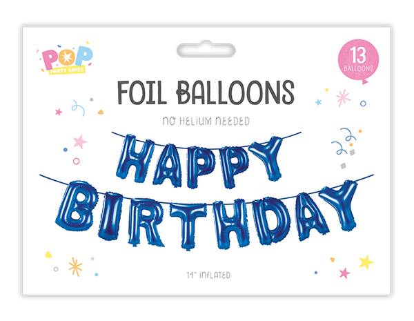 Metallic Happy Birthday Foil Balloons