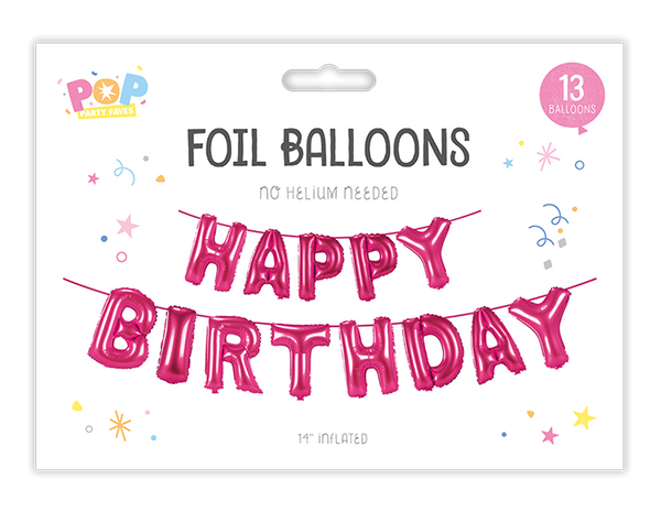 Metallic Happy Birthday Foil Balloons