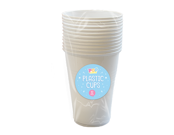 Reusable Plastic Cups 350ml - (12 Pack)