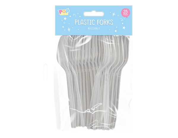 Reusable Plastic Forks - (25 Pack)