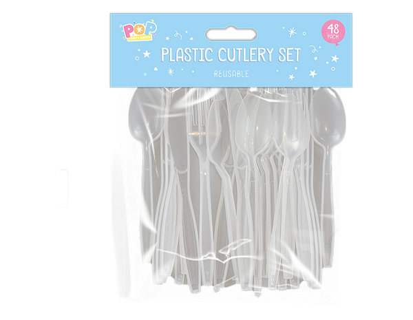 Reusable Plastic Cutlery Set - (48 Pack)