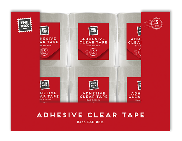 Clear Adhesive Tape 25m - (3 Pack)