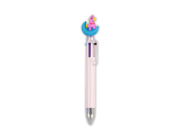 Unicorn Novelty 6 Colour Ballpoint Pen in 3 Assorted Designs