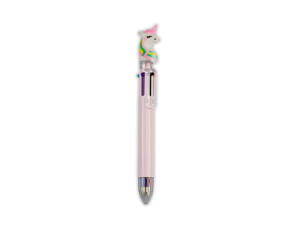 Unicorn Novelty 6 Colour Ballpoint Pen in 3 Assorted Designs