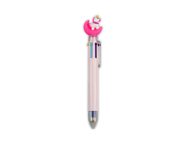 Unicorn Novelty 6 Colour Ballpoint Pen in 3 Assorted Designs