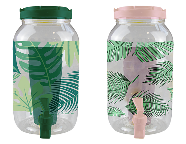 Summer Party Leaf Drinks Dispenser with Tumblers - (3.6L)