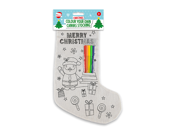 Christmas Colour Your Own Canvas Stocking