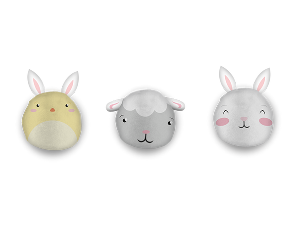 Easter Plush Glitter Squishies in 3 Assorted Designs