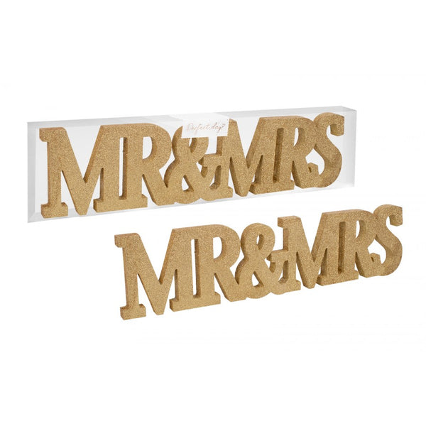 MR & MRS WOODEN LETTER SIGN (13.5 X 55.8 X 2.2CM)