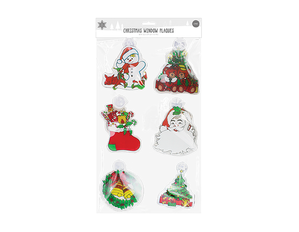 Christmas Window Plaques - (6 Pack)