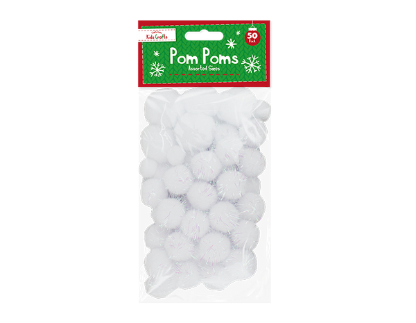 Christmas Craft Pom Poms - (50 Pack)
