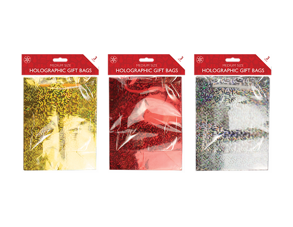 Holographic Medium Gift Bags - (3 Pack)