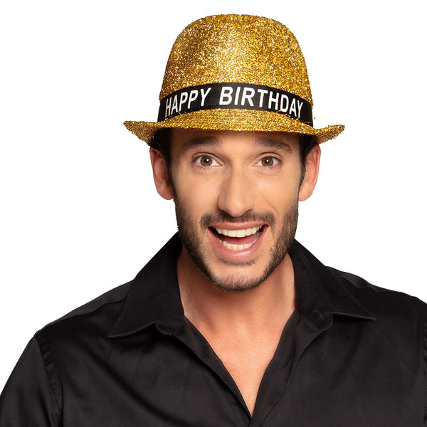 Hat Sparkling 'Happy Birthday' Gold