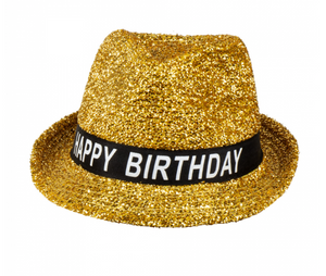 Hat Sparkling 'Happy Birthday' Gold