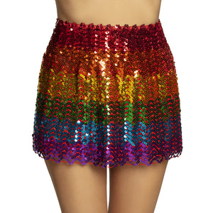 Mini Skirt Sequins - Rainbow