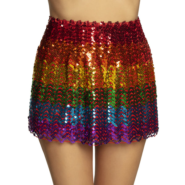 Mini Skirt Sequins - Rainbow