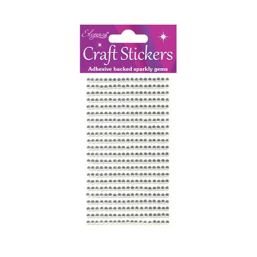 Craft Stickers 418 gems Clear/Silver No.43 (3mm)