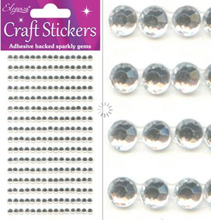 Eleganza Craft Stickers 240 gems Clear/Silver No.43 (4mm)