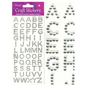 Craft Stickers Alphabet Clear/Silver No.43