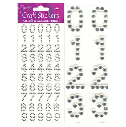Craft Stickers Numbers Clear/Silver No.43