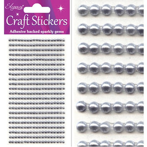 Craft Stickers 418 Pearls Silver No.24 (3mm)