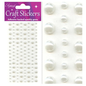 Craft Stickers Pearls Ivory No.61 (3mm-6mm x 136pcs)