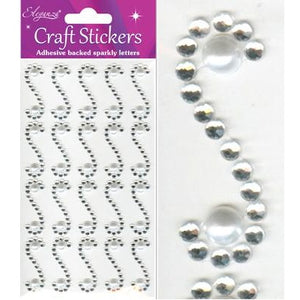 Craft Stickers Diamond/Pearl Scroll x 20pcs