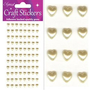 Craft Stickers 88 Pearl Hearts Gold No.35 (6mm)