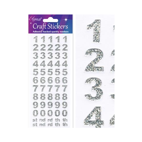 Craft Stickers Bold Number Set Silver No.66