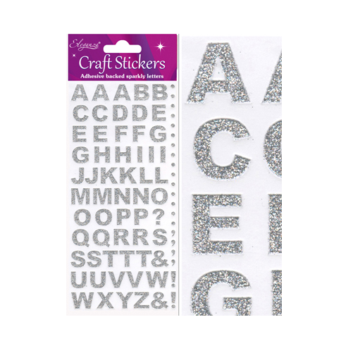 Craft Stickers Bold Alphabet Set Silver No.66