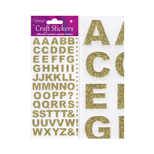Craft Stickers Bold Alphabet Set Gold No.65
