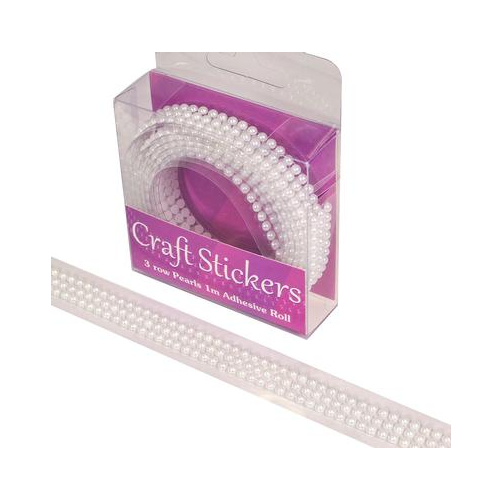 Craft Sticker Adhesive Roll 3 row Pearl White No.01 (1mm)