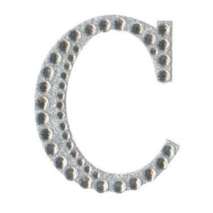 Craft Stickers Letter C with Diamante Iridescent No.42 (50mm)