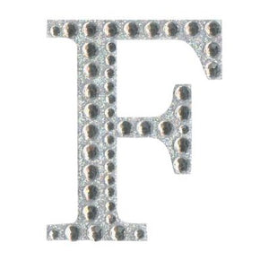 Craft Stickers Letter F with Diamante Iridescent No.42 (50mm)