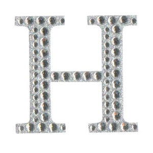 Craft Stickers Letter H with Diamante Iridescent No.42 (50mm)