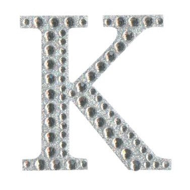 Craft Stickers Letter K with Diamante Iridescent No.42 (50mm)