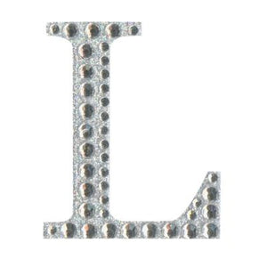 Eleganza Craft Stickers Letter L with Diamante Iridescent No.42 (50mm)