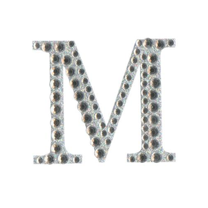 Craft Stickers Letter M with Diamante Iridescent No.42 (50mm)