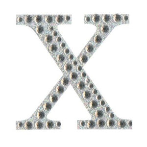 Craft Stickers Letter X with Diamante Iridescent No.42 (50mm)