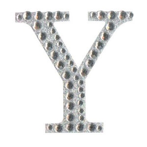 Craft Stickers Letter Y with Diamante Iridescent No.42 (50mm)