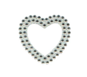 Eleganza Craft Stickers Heart Clear/Silver No.43