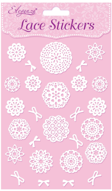 Eleganza Lace Stickers Pattern Selection A White No.01