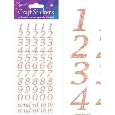 Craft Stickers Stylised Number Set Rose Gold No.87
