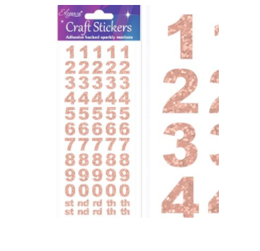 Eleganza Craft Stickers Bold Number Set Rose Gold No.87